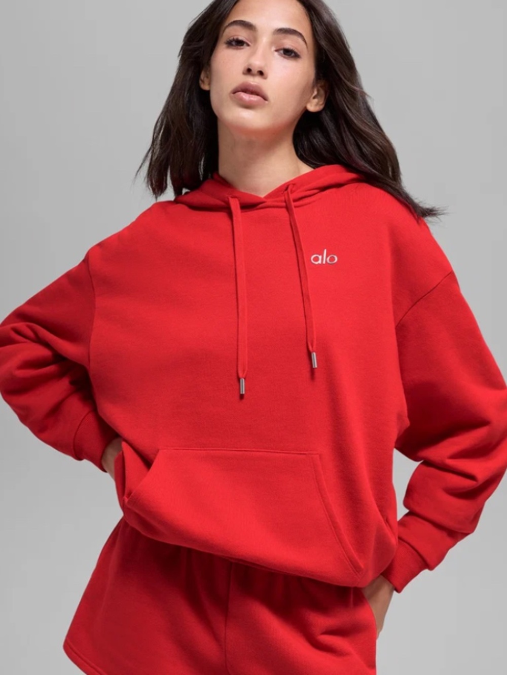ALO Yoga XXL Accolade Unisex Red Hoodie